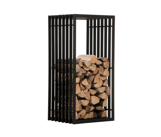 Estantería para guardar la leña irving metal negro mate 40x50x100 cm