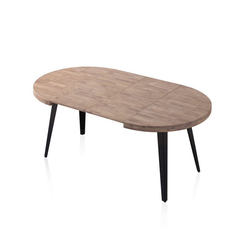 Mesa redonda extensible Berg 100x100 Madera Oscura