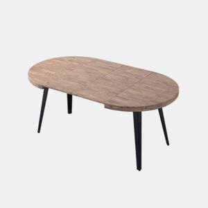 Mesa redonda extensível Berg Carvalho Mel - Preto 100180 x 78 x 100 cm