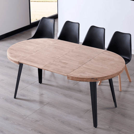 Mesa redonda extensÃvel Berg Carvalho Mel - Preto 100180 x 78 x 100 cm Mesa redonda extensÃvel Berg Carvalho Mel - Preto 100180 x 78 x 100 cm