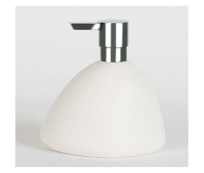 Dispensador de jabon spirella "etna" de gres en color blanco 8 x 13,5 x 14,5 cm