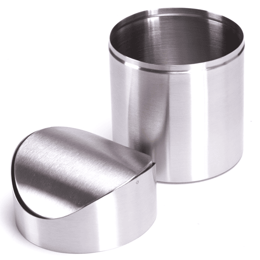 MSV Garbage Can com uma capacidade de 1,5 litros de aço inoxidável com tampa de 12 x 17 cm.