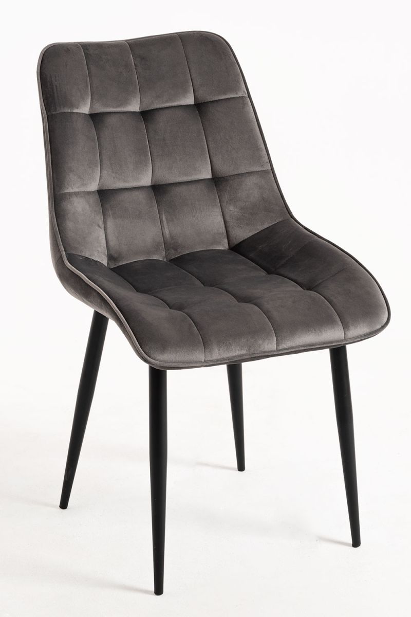 Silla Cade Terciopelo Gris Oscuro