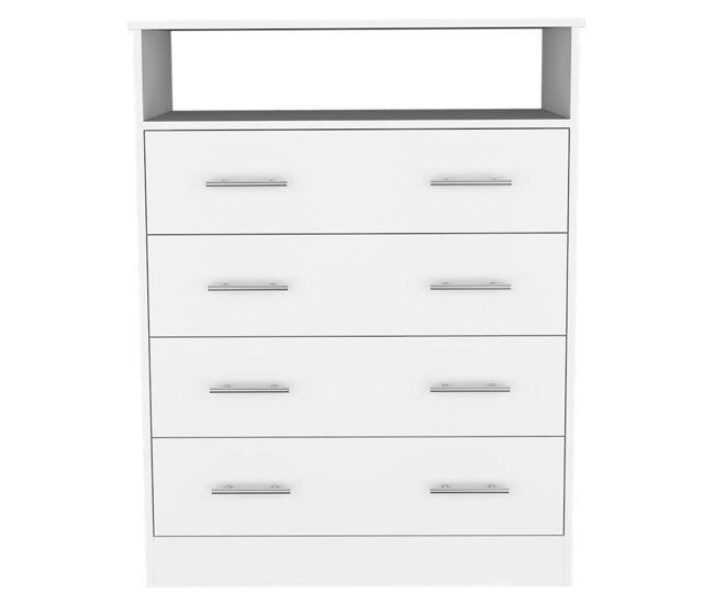 Cómoda Peru de 84 cm con 4 cajones, blanco