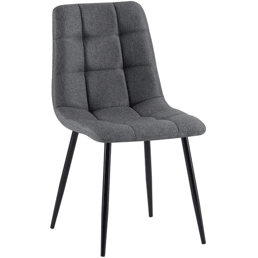 Silla de comedor Antibes de tela Gris oscuro 55X45X84 cm