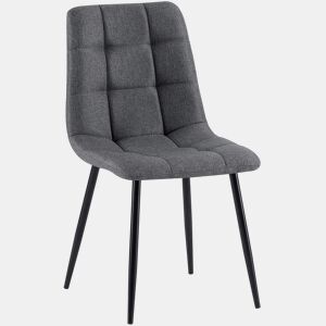 Silla de comedor Antibes de tela Gris oscuro 55X45X84 cm