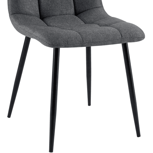Silla de comedor Antibes de tela Gris oscuro 55X45X84 cm