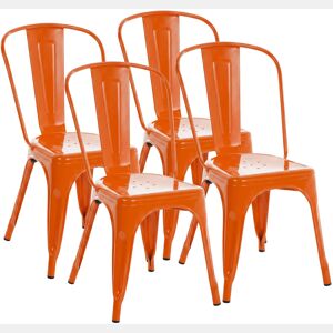 Set de 4 Sillas Apilables Benedikt Metal Naranja 48X44X89 cm