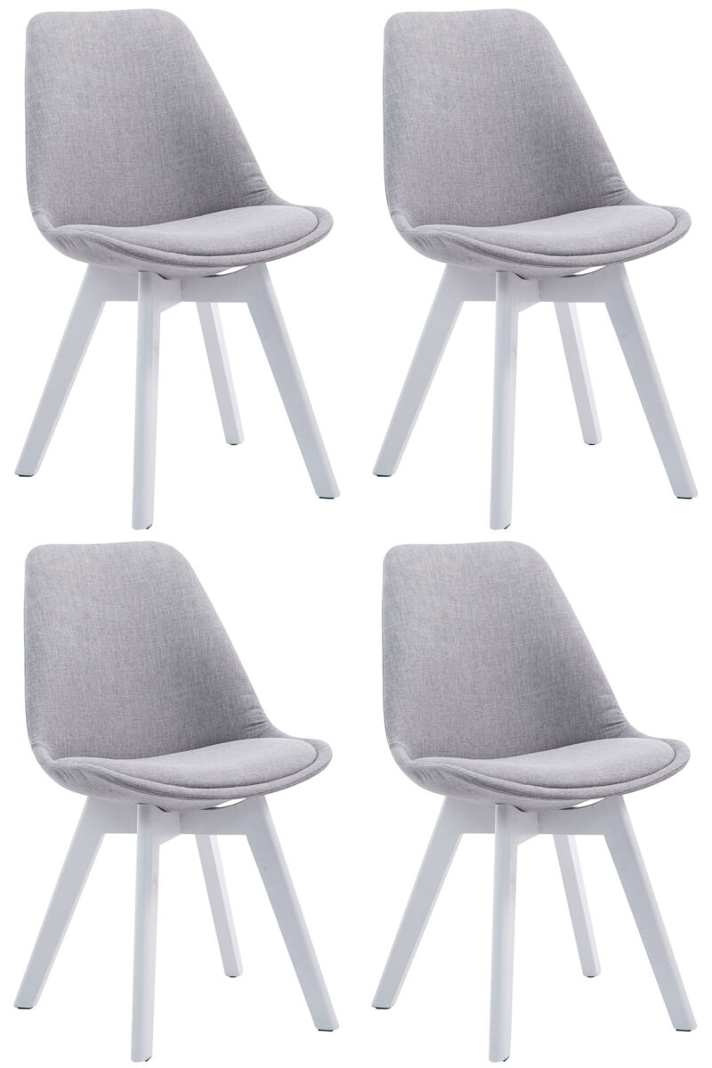 Set de 4 sillas borneo para comedor en tela gris 55x48x84 cm