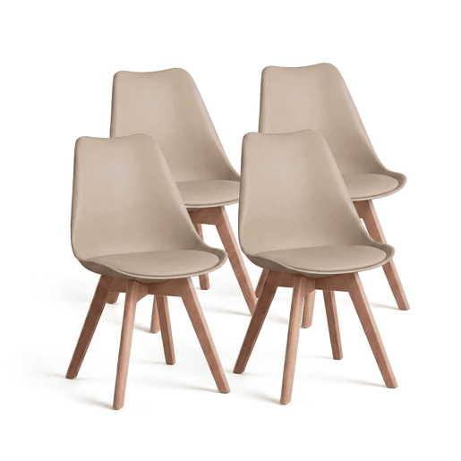 Pack 4 cadeiras de jantar Beench Areia 41 x 83 x 49 cm