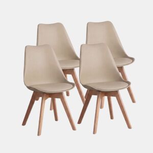 Pack 4 cadeiras de jantar Beench Areia 41 x 83 x 49 cm