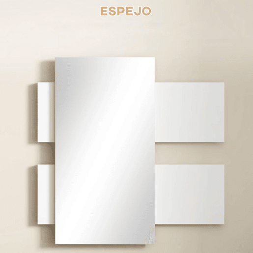 HOMCOM Conjunto de Móveis de Entrada com Espelho e Gaveta Móvel de Entrada Suspenso para Corredor Estilo Moderno 75x3,5x75 cm e 75x30,5x20 cm Branco e Cinza