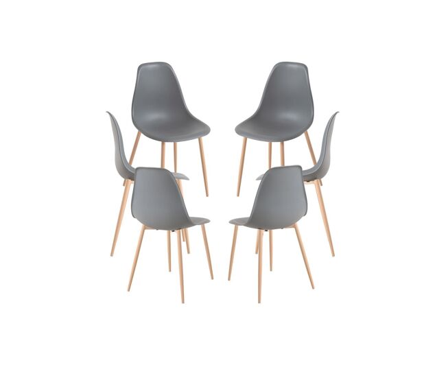 Pack 6 sillas mykle - gris oscuro