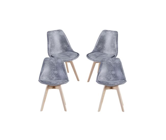 Pack 4 sillas synk vintage - gris claro