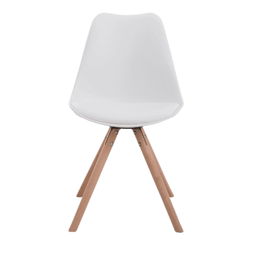 Set de 4 sillas para visitas Toulouse Rund en polipiel Simil cuero Blanco 56X48X83 cm