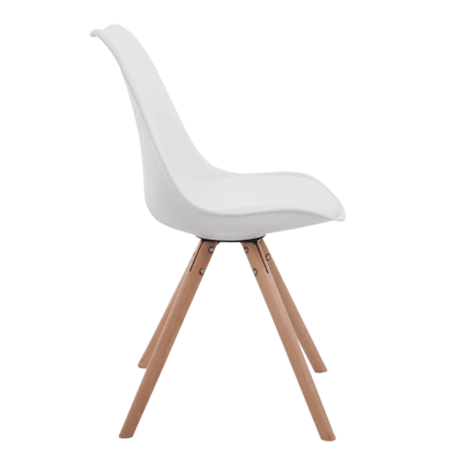Set de 4 sillas para visitas Toulouse Rund en polipiel Simil cuero Blanco 56X48X83 cm