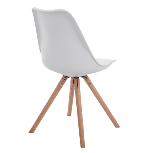 Set de 4 sillas para visitas Toulouse Rund en polipiel Simil cuero Blanco 56X48X83 cm