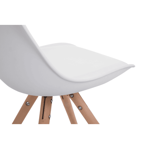 Set de 4 sillas para visitas Toulouse Rund en polipiel Simil cuero Blanco 56X48X83 cm