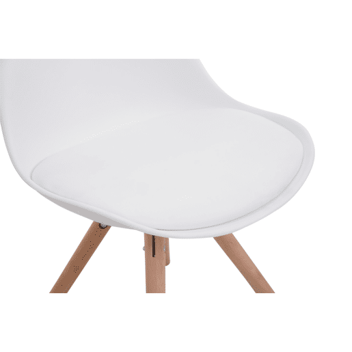 Set de 4 sillas para visitas Toulouse Rund en polipiel Simil cuero Blanco 56X48X83 cm