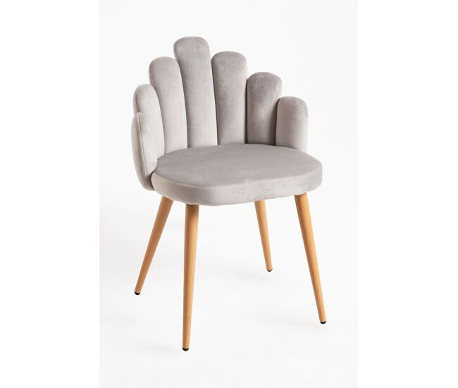 Silla Hand Terciopelo - Gris