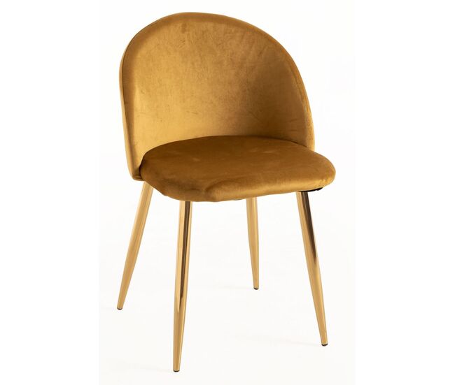 Silla Vint Terciopelo Golden - Amarillo