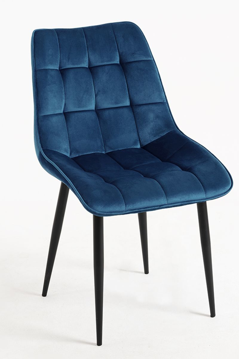 Silla Cade Terciopelo Azul