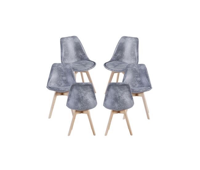 Pack 6 sillas synk vintage - gris claro