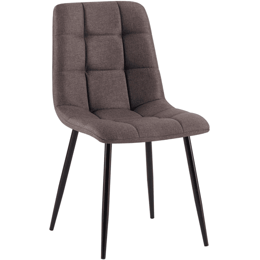 Silla de comedor Antibes de tela Marrón 55X45X84 cm