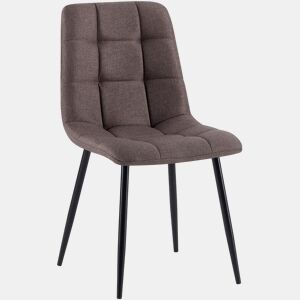 Silla de comedor Antibes de tela Marrón 55X45X84 cm