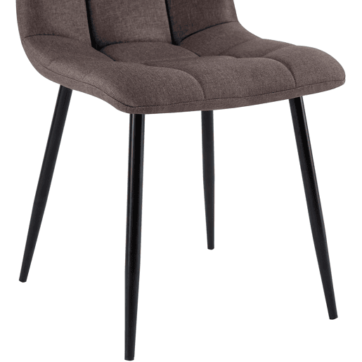 Silla de comedor Antibes de tela Marrón 55X45X84 cm