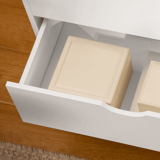 HOMCOM Cómoda com 6 Gavetas e Pés Elevados Cómoda para Dormitório Sala de Estar Estilo Moderno Anti-Tombo 120x40x76 cm Branco