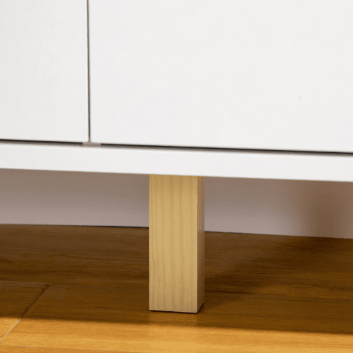 HOMCOM Cómoda com 6 Gavetas e Pés Elevados Cómoda para Dormitório Sala de Estar Estilo Moderno Anti-Tombo 120x40x76 cm Branco
