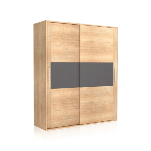 Roupeiro 2 portas de correr Uniq 180 Cambria - Grafite 180 x 207,6 x 55 cm