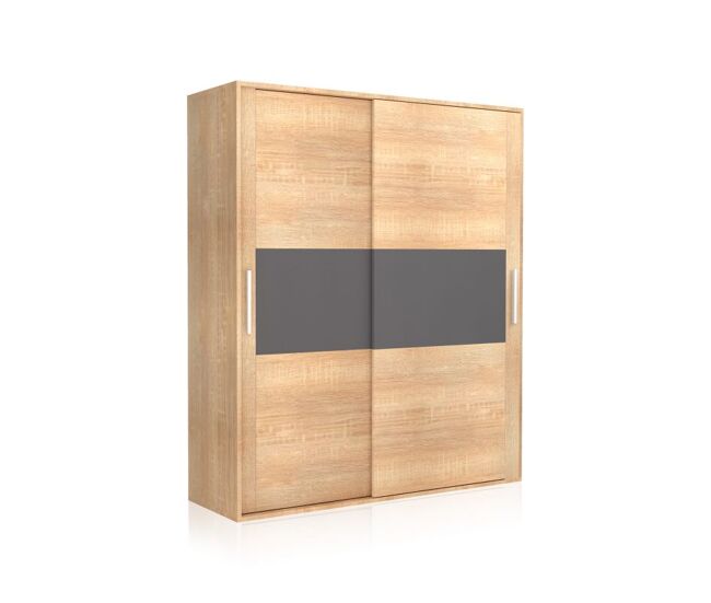 Armario de puertas correderas y gran capacidad en cambria y grafito 180x207,6 cm uniq cambria - grafito 180 x 207,6 x 55 cm