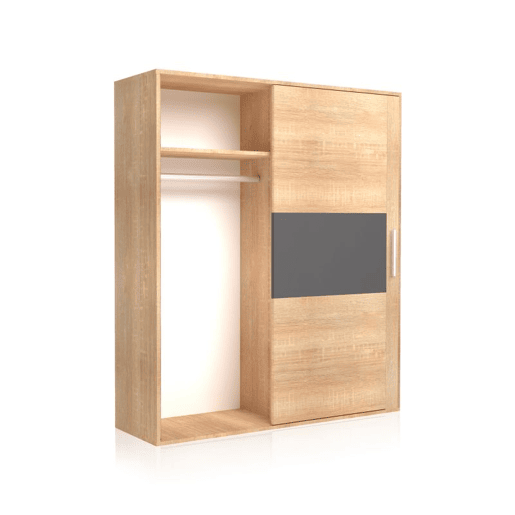 Roupeiro 2 portas de correr Uniq 180 Cambria - Grafite 180 x 207,6 x 55 cm
