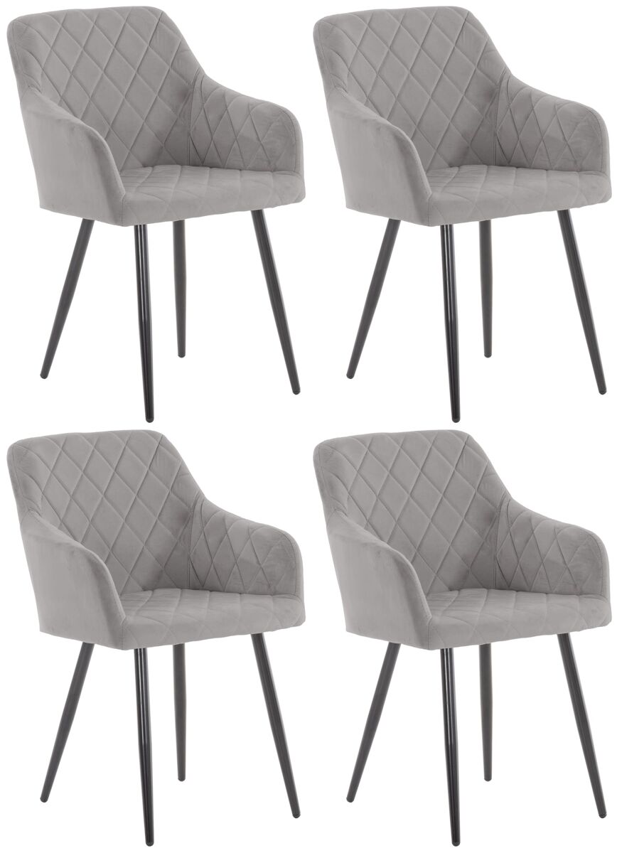 Juego de 4 sillas de comedor Shila en tela o terciopelo