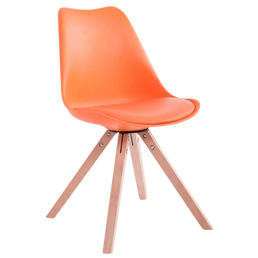 Set de 4 sillas para comedor Toulouse Square en polipiel Simil cuero Naranja 55.5X47.5X83 cm
