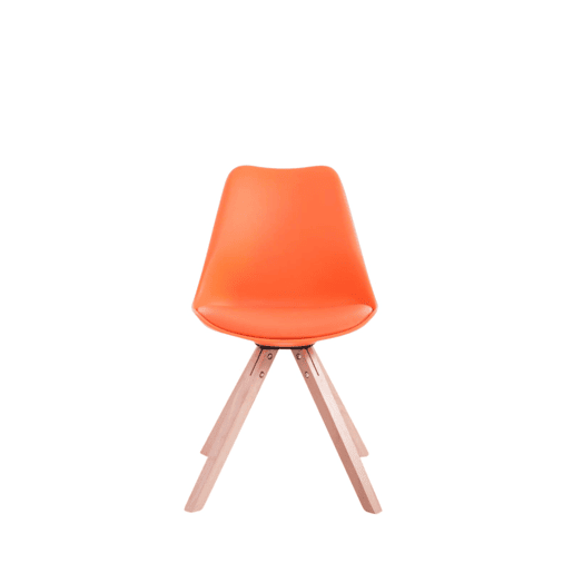 Set de 4 sillas para comedor Toulouse Square en polipiel Simil cuero Naranja 55.5X47.5X83 cm