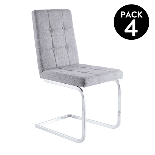 Conjunto de 4 cadeiras de jantar Vaidade Cinzento 45 x 93 x 58cm cm