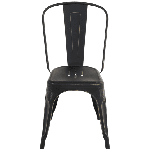 Set De 4 Sillas Apilables Benedikt Metal Negro-dorado 48X44X89 cm
