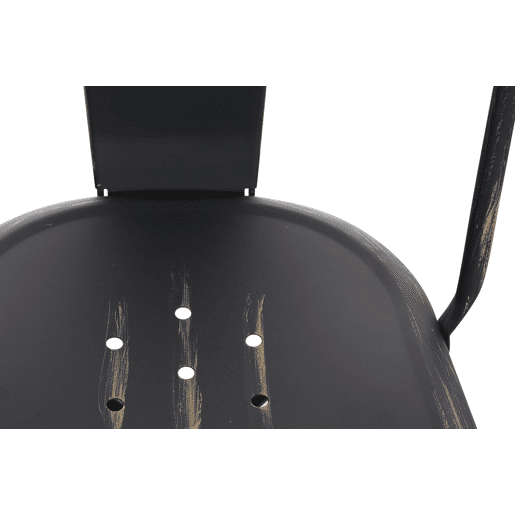 Set De 4 Sillas Apilables Benedikt Metal Negro-dorado 48X44X89 cm
