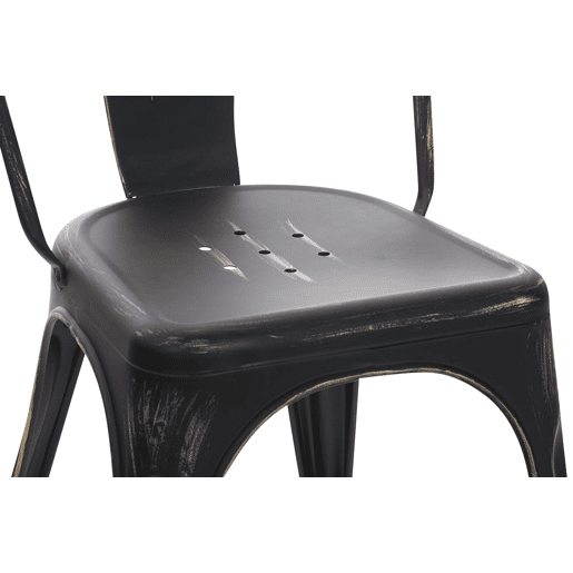 Set De 4 Sillas Apilables Benedikt Metal Negro-dorado 48X44X89 cm