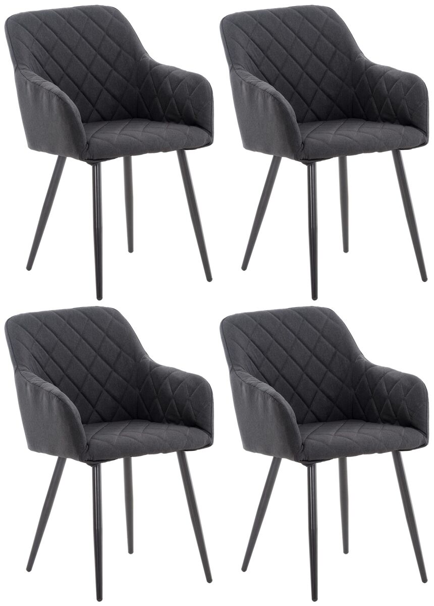 Juego de 4 sillas de comedor Shila en tela o terciopelo
