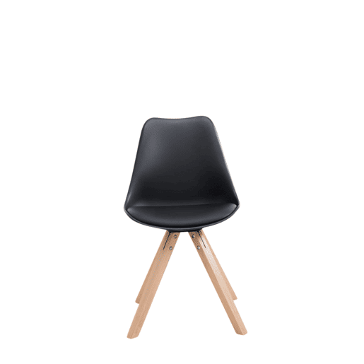 Set de 4 sillas para comedor Toulouse Square en polipiel Simil cuero Negro 55.5X47.5X83 cm
