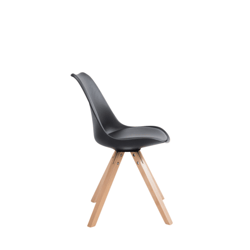Set de 4 sillas para comedor Toulouse Square en polipiel Simil cuero Negro 55.5X47.5X83 cm