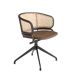 Silla giratoria terciopelo y rattan Silla giratoria terciopelo y rattan Marrón