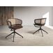 Silla giratoria terciopelo y rattan Silla giratoria terciopelo y rattan Marrón