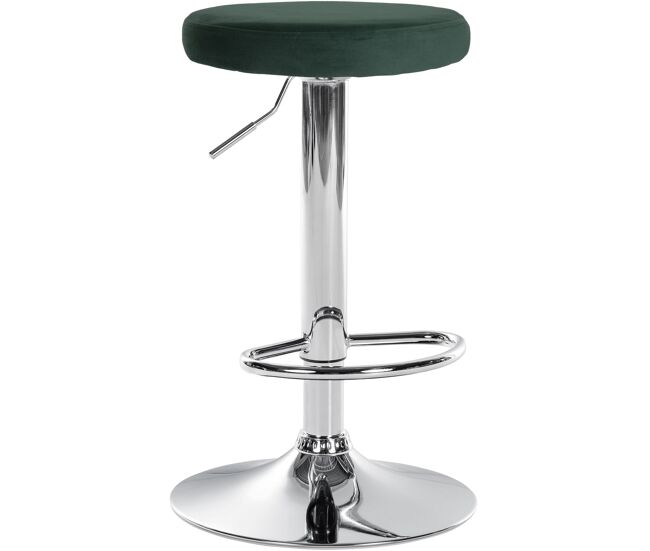 Taburete de bar ponte tapizado en terciopelo verde 38.5x38.5x60 cm