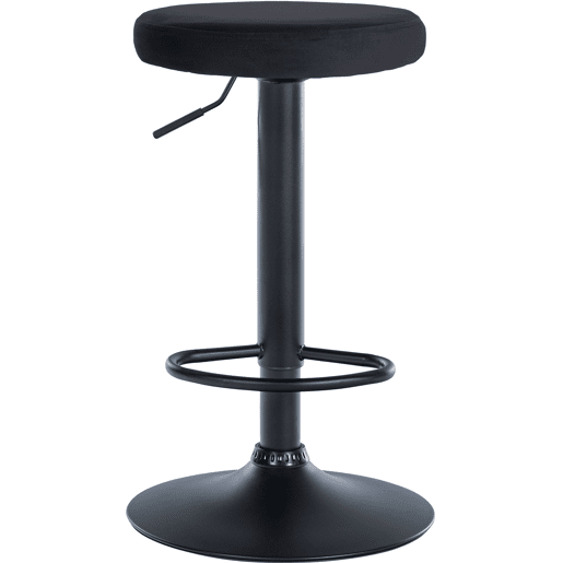 Taburete de bar Ponte tapizado en terciopelo Negro 38.5X38.5X60 cm
