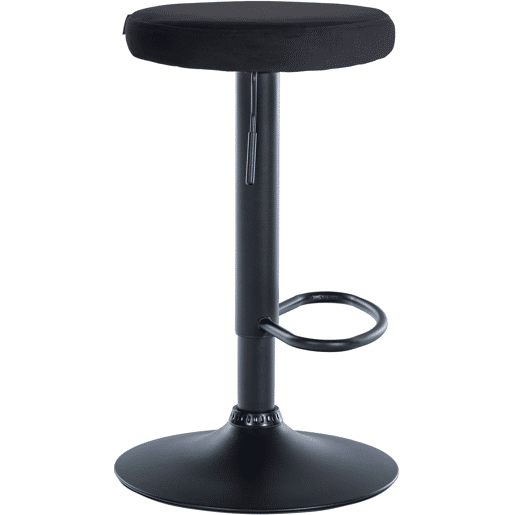 Taburete de bar Ponte tapizado en terciopelo Negro 38.5X38.5X60 cm